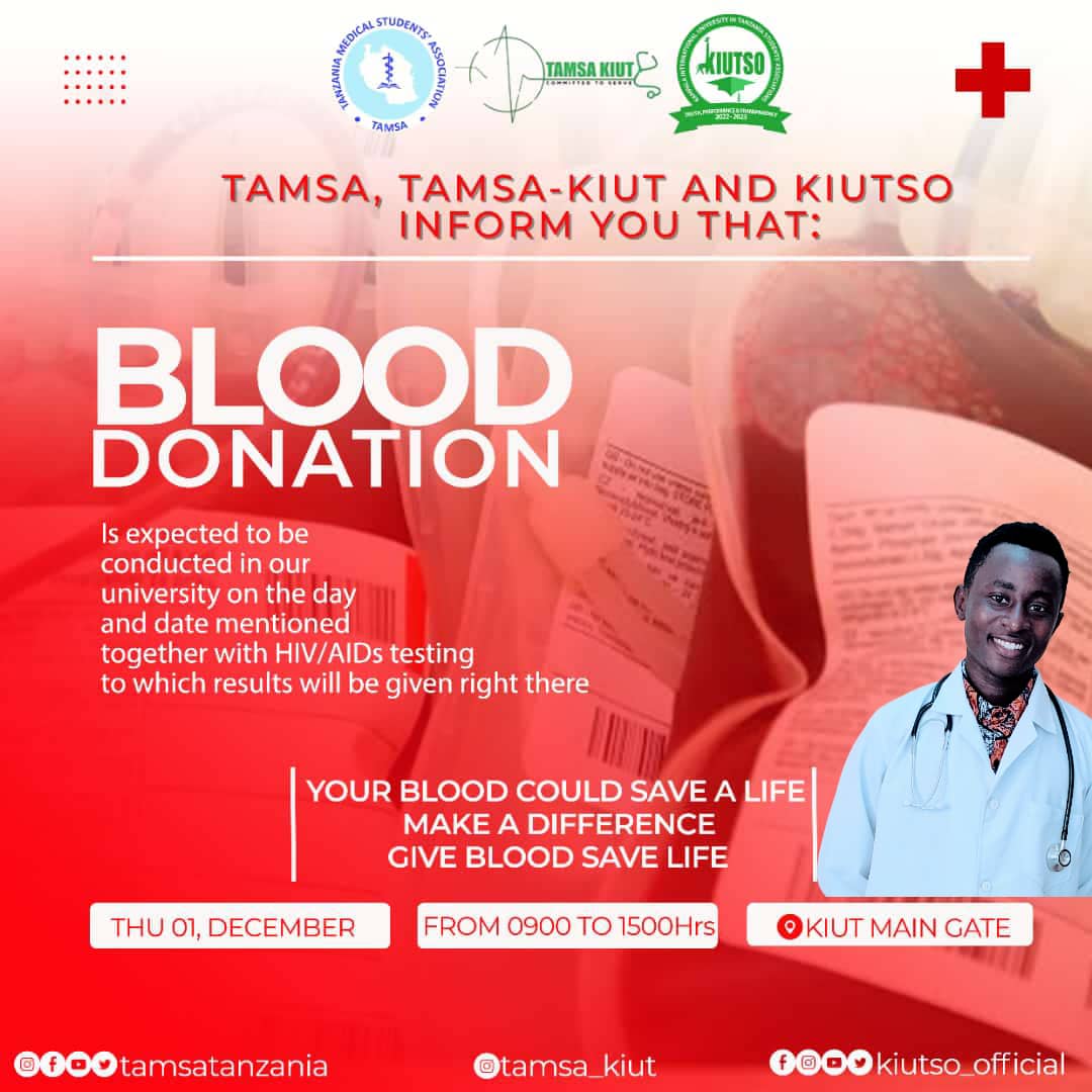 Flyer for World AIDS Day with Hamisi wearing doctor's white coat